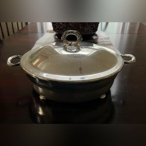 Silverplate Footed Serving Wear Dish With Lid